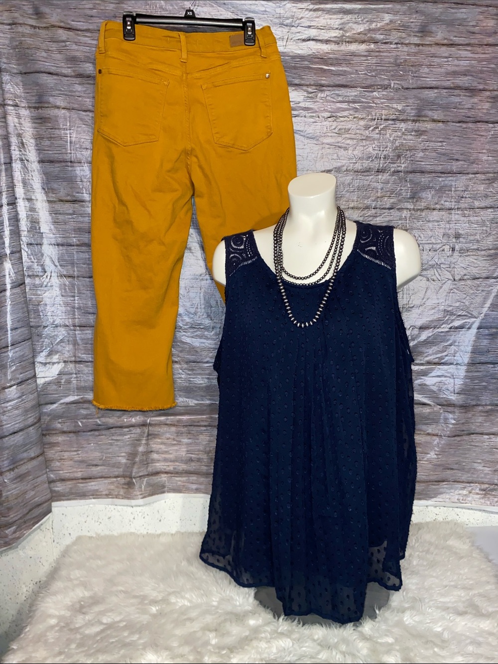 CJ Banks Navy Dressy Tank Top